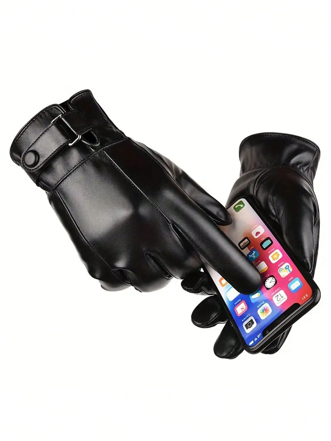 Leather Driving Glove - Мужские зимние теплые перчатки из искусственной